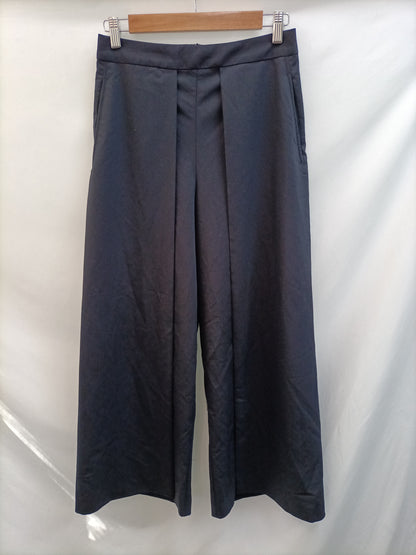 MANGO.Pantalones culotte azules anchos T.34