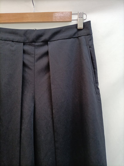 MANGO.Pantalones culotte azules anchos T.34