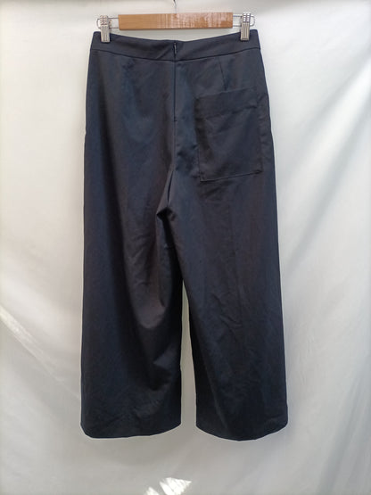 MANGO.Pantalones culotte azules anchos T.34