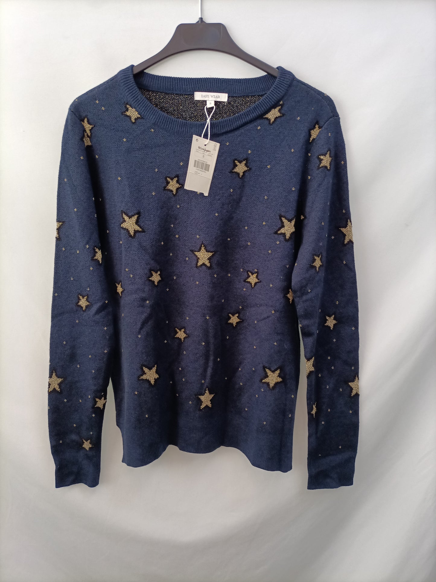 EASY WEAR. Blue star-print Ts sweater