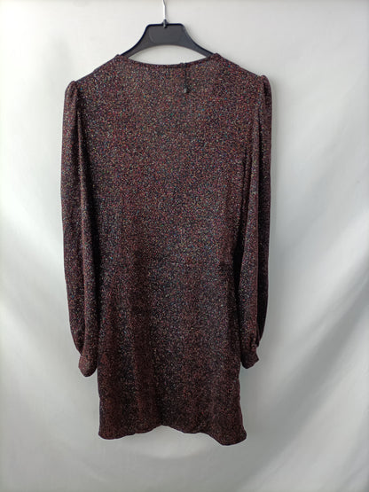 MarketMANGO. Vestido negro purpurina T.xs