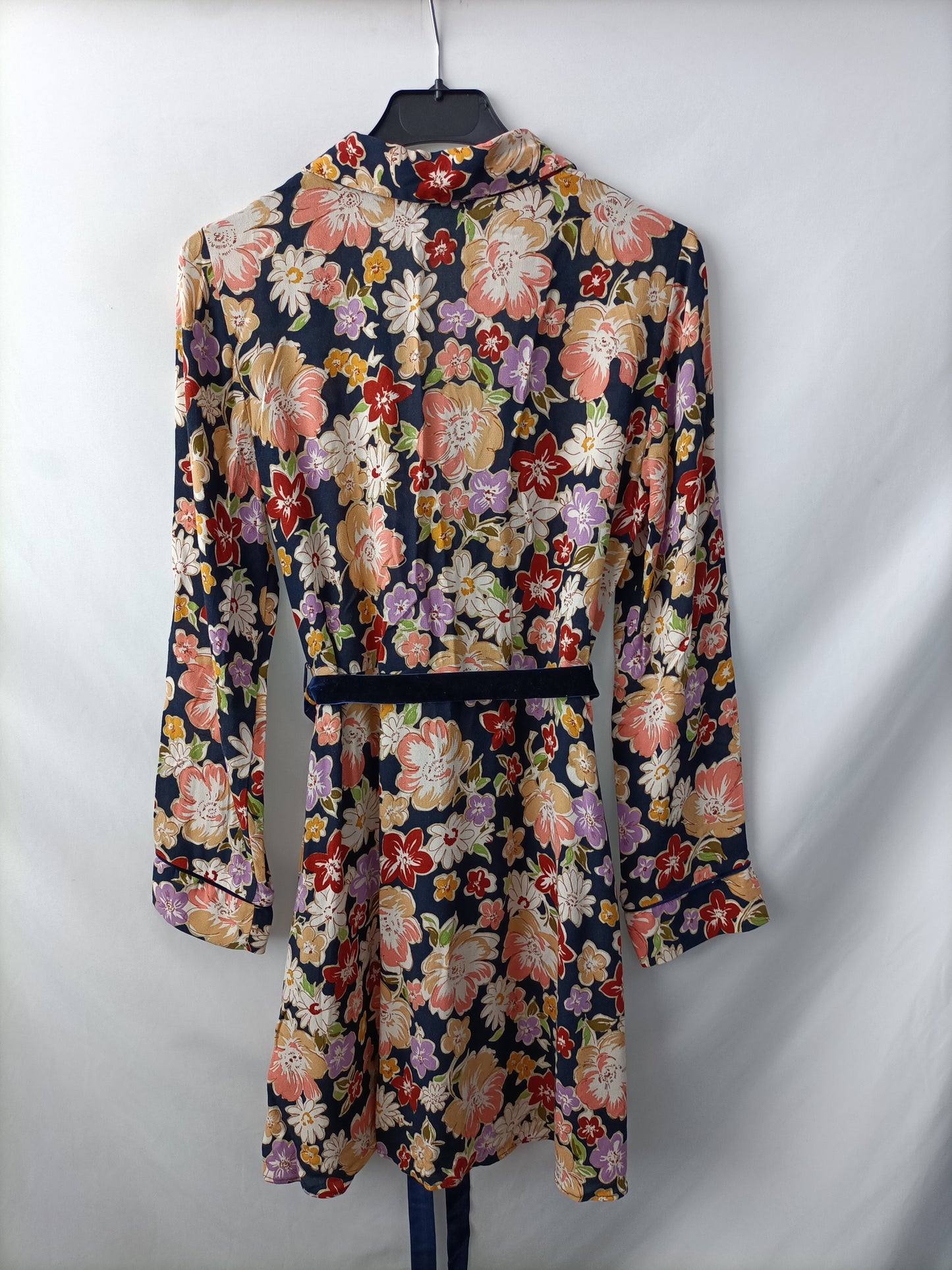 ZARA. Vestido azul flores T.xs