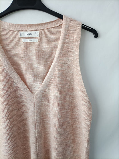 MANGO. Top jaspeado rosa T.m