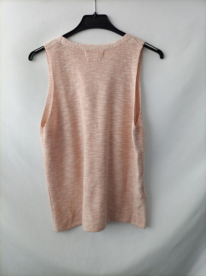 MANGO. Top jaspeado rosa T.m
