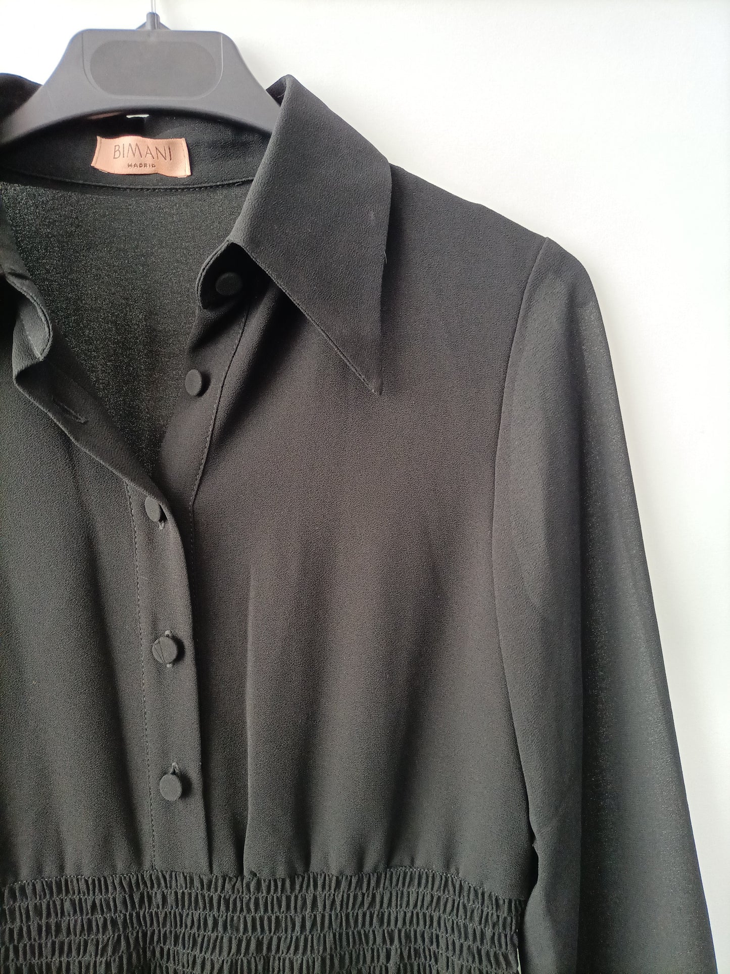 BIMANI. Blusa negra fluida T.xs