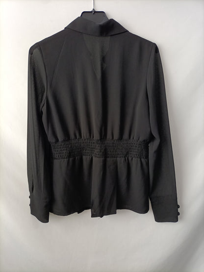 BIMANI. Blusa negra fluida T.xs