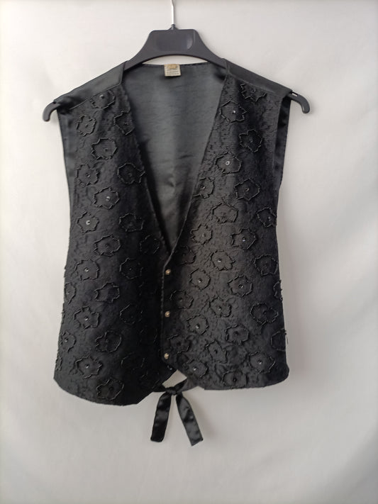 OTRAS. Chaleco negro pedrería T.l