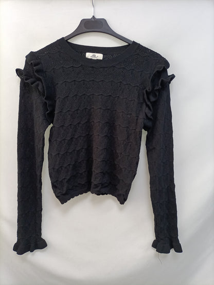 MOCHY. Jersey negro troquelado T.u