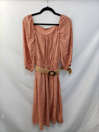 FORMULA YOUNG. Orange midi dress, size 40