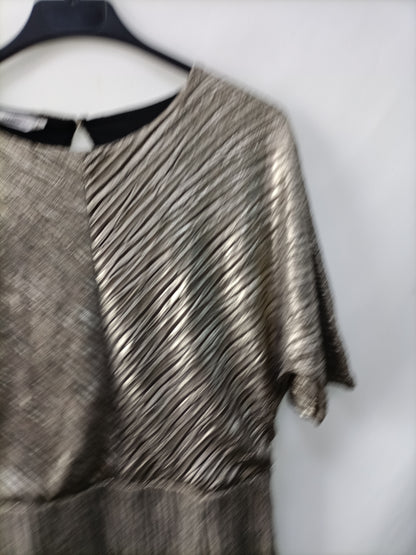 MANGO.Vestido dorado T.s