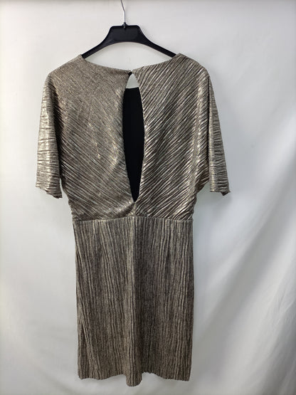 MANGO.Vestido dorado T.s