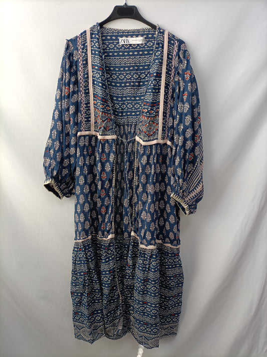 ZARA. kimono multiestampado T.m/l