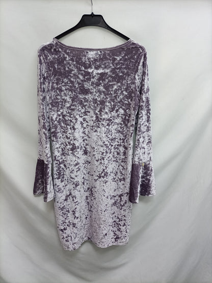 PERINOLA. Vestido lila terciopelo T.u(s)