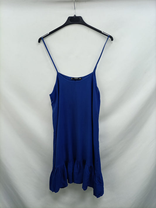 MANGO. Vestido azul tirantes T.m