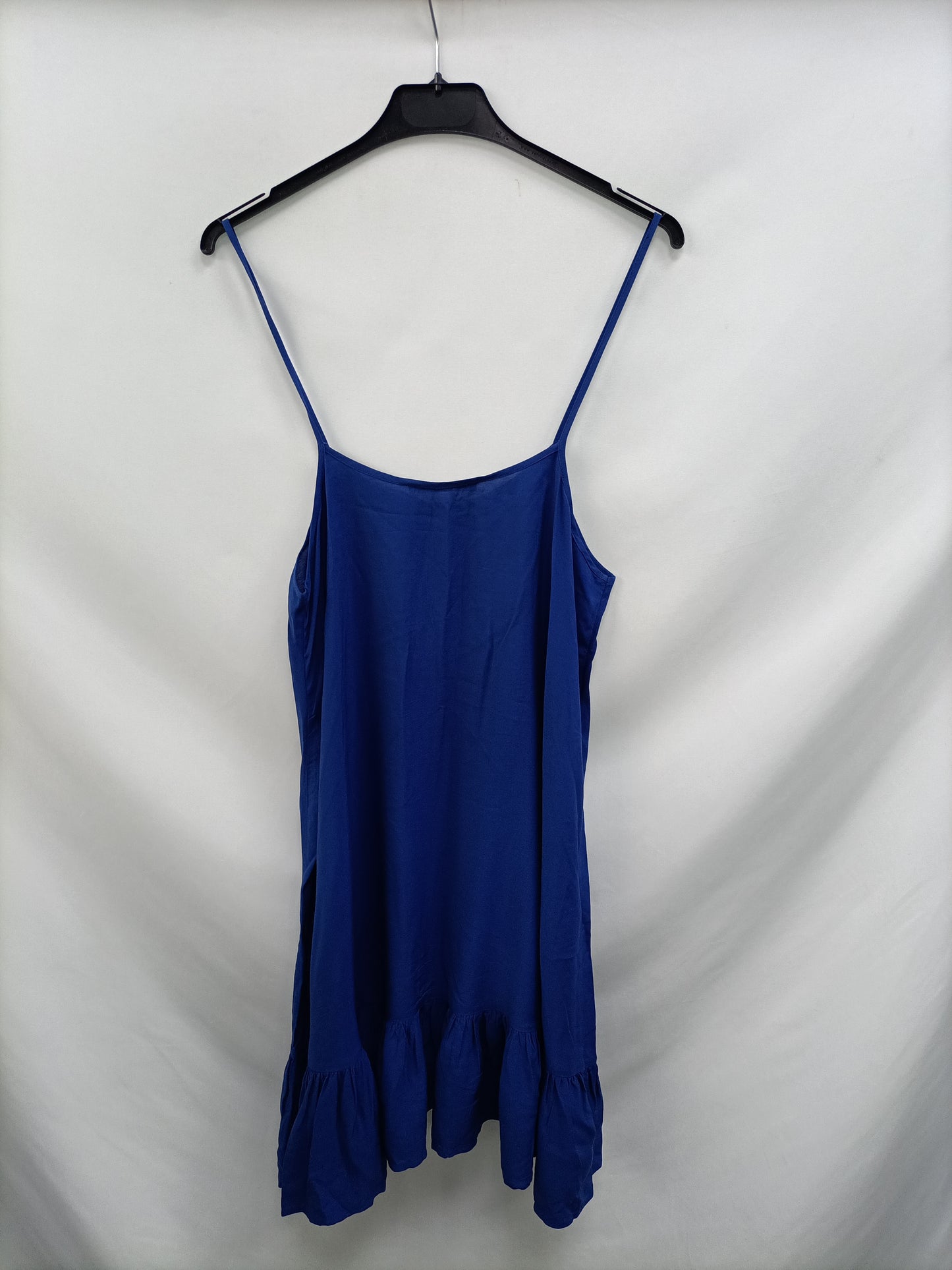 MANGO. Blue strapless dress TM