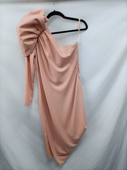 HANDEL. Vestido midi rosa T.s