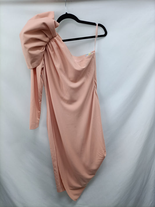 HANDEL. Vestido midi rosa T.s