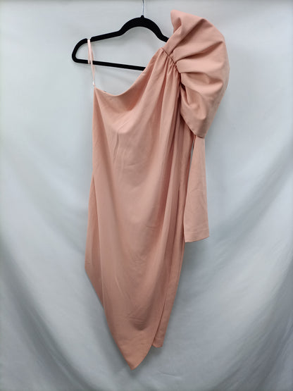 HANDEL. Vestido midi rosa T.s