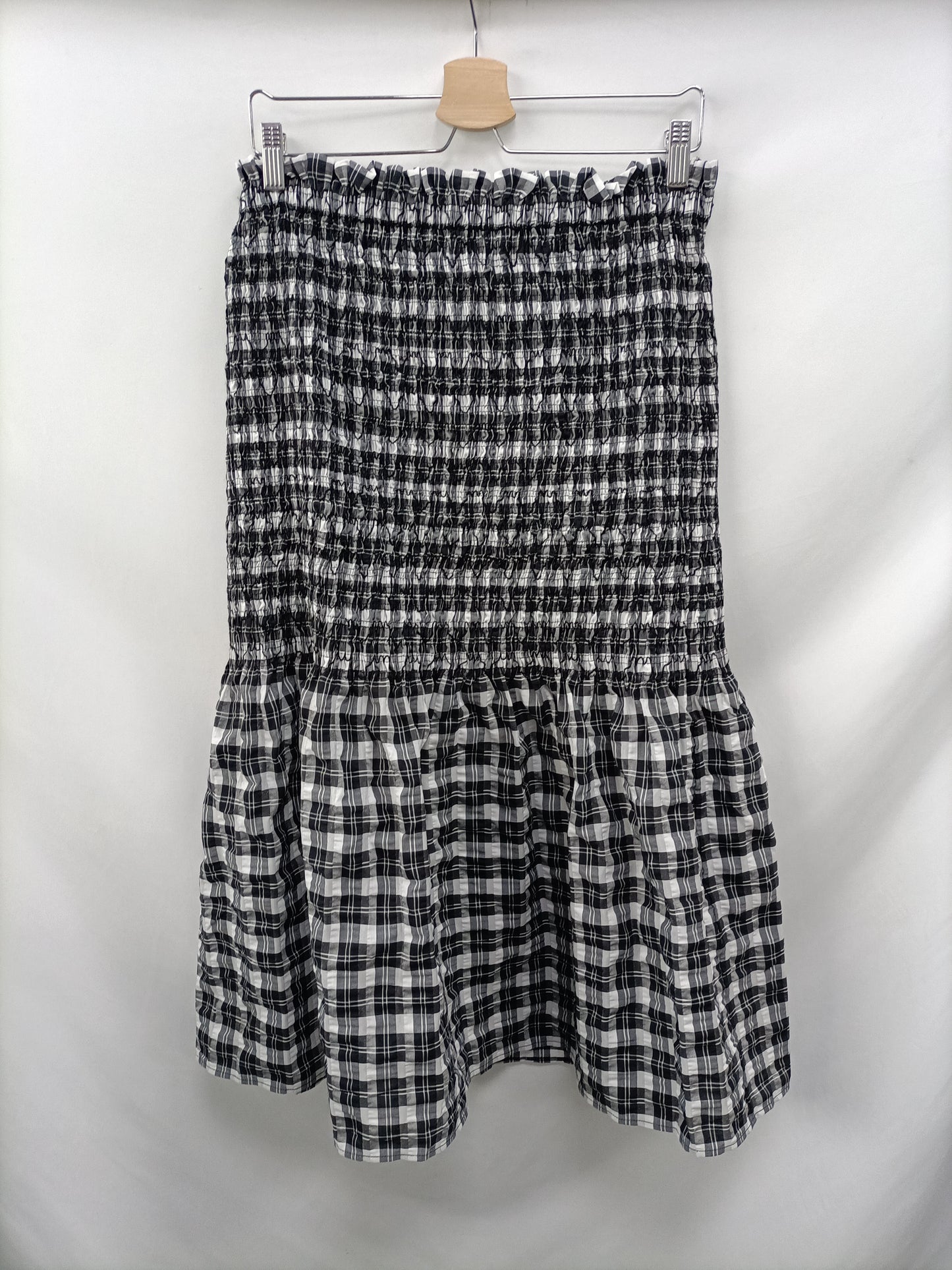 H&M. Falda midi cuadros T.m