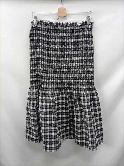 H&M. Falda midi cuadros T.m