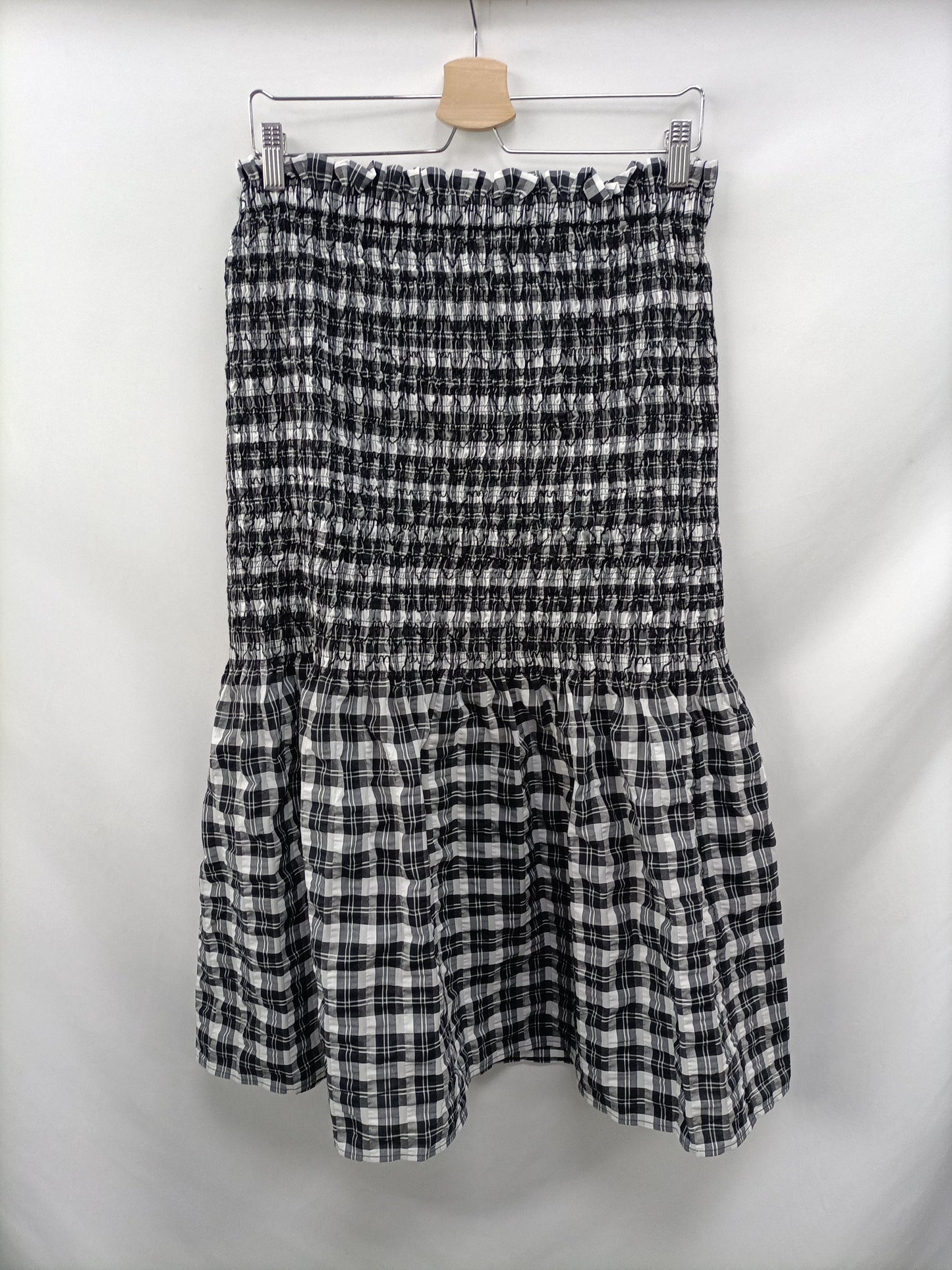 H&M. Falda midi cuadros T.m