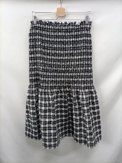 H&M. Falda midi cuadros T.m