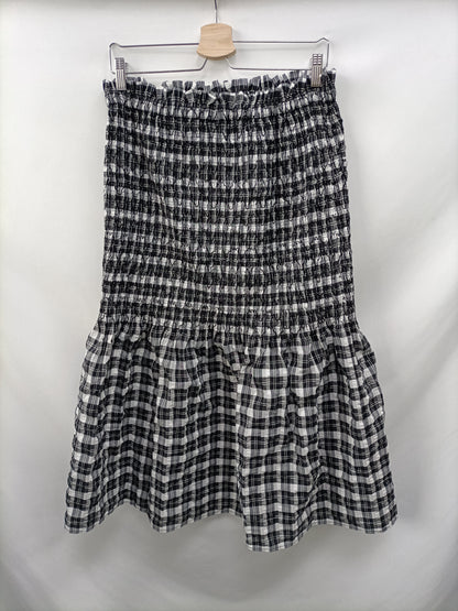 H&M. Falda midi cuadros T.m