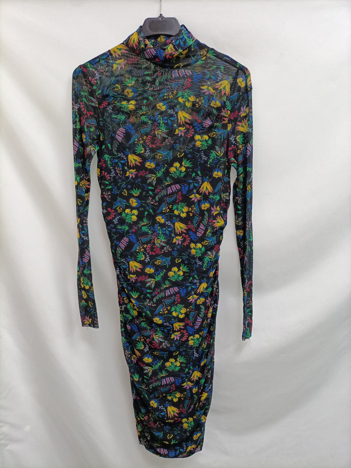 BIMBA Y LOLA. Vestido rejilla flores T.m