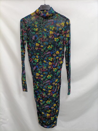 BIMBA Y LOLA. Vestido rejilla flores T.m