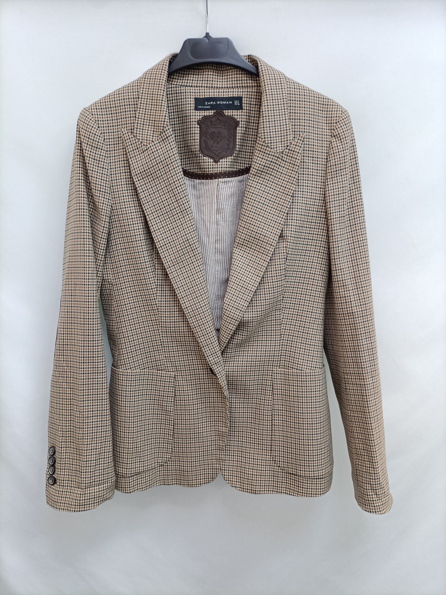 ZARA. Blazer pata de gallo T.s