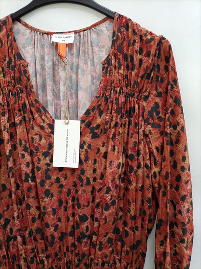 THAIS AMICH. Vestido largo print T.xs/s