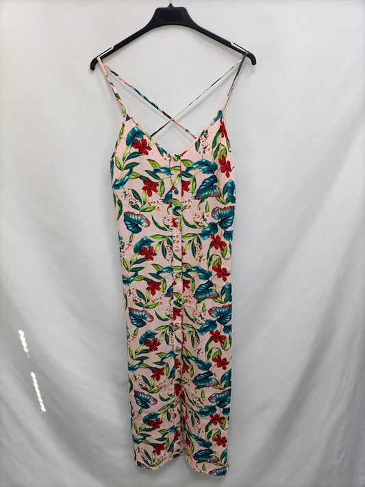TOPSHOP. Vestido rosa flores T.38