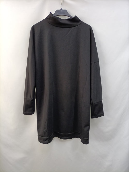 OTRAS. Vestido negro canalé T.xl