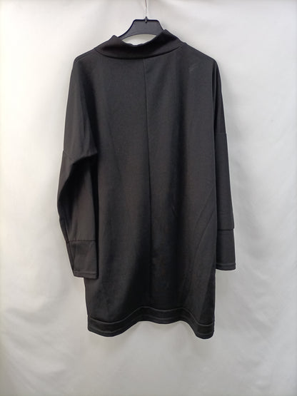 OTRAS. Vestido negro canalé T.xl