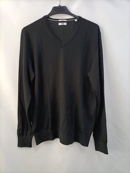 MERINOS. Jersey negro básico T.m
