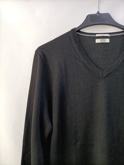 MERINOS. Jersey negro básico T.m