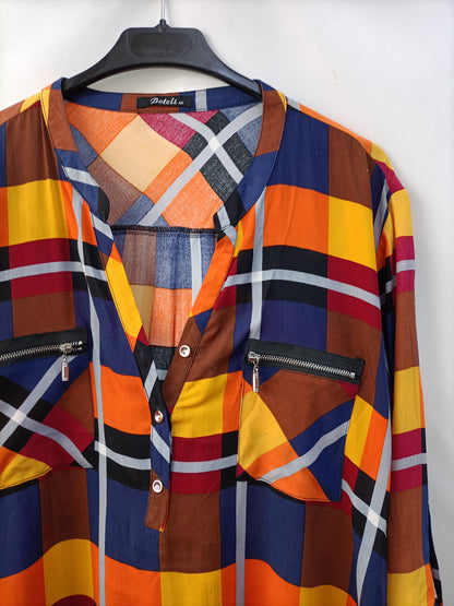 BOTELI. Blusa cuadros T.46(m/l)