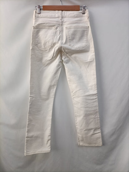 MANGO. Pantalón blanco roto T.36