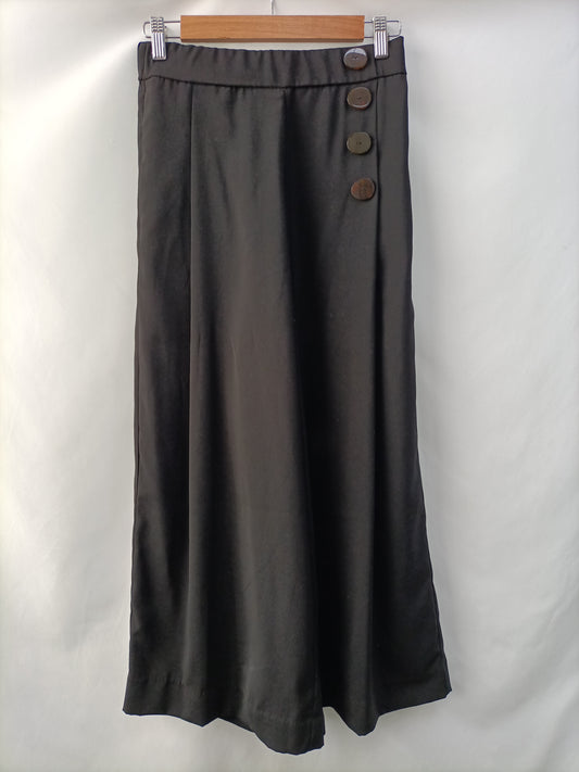ZARA. Pantalón culotte negro T.s