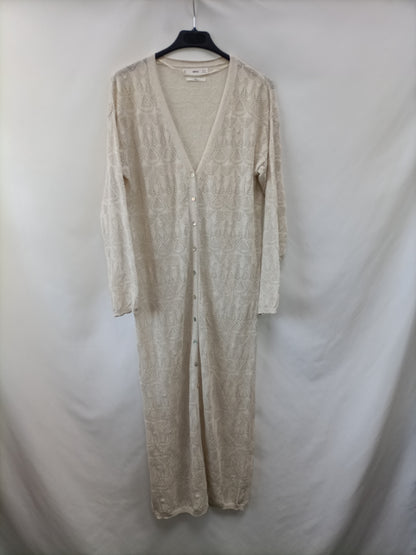 MANGO. Die-cut linen dress/jacket TS