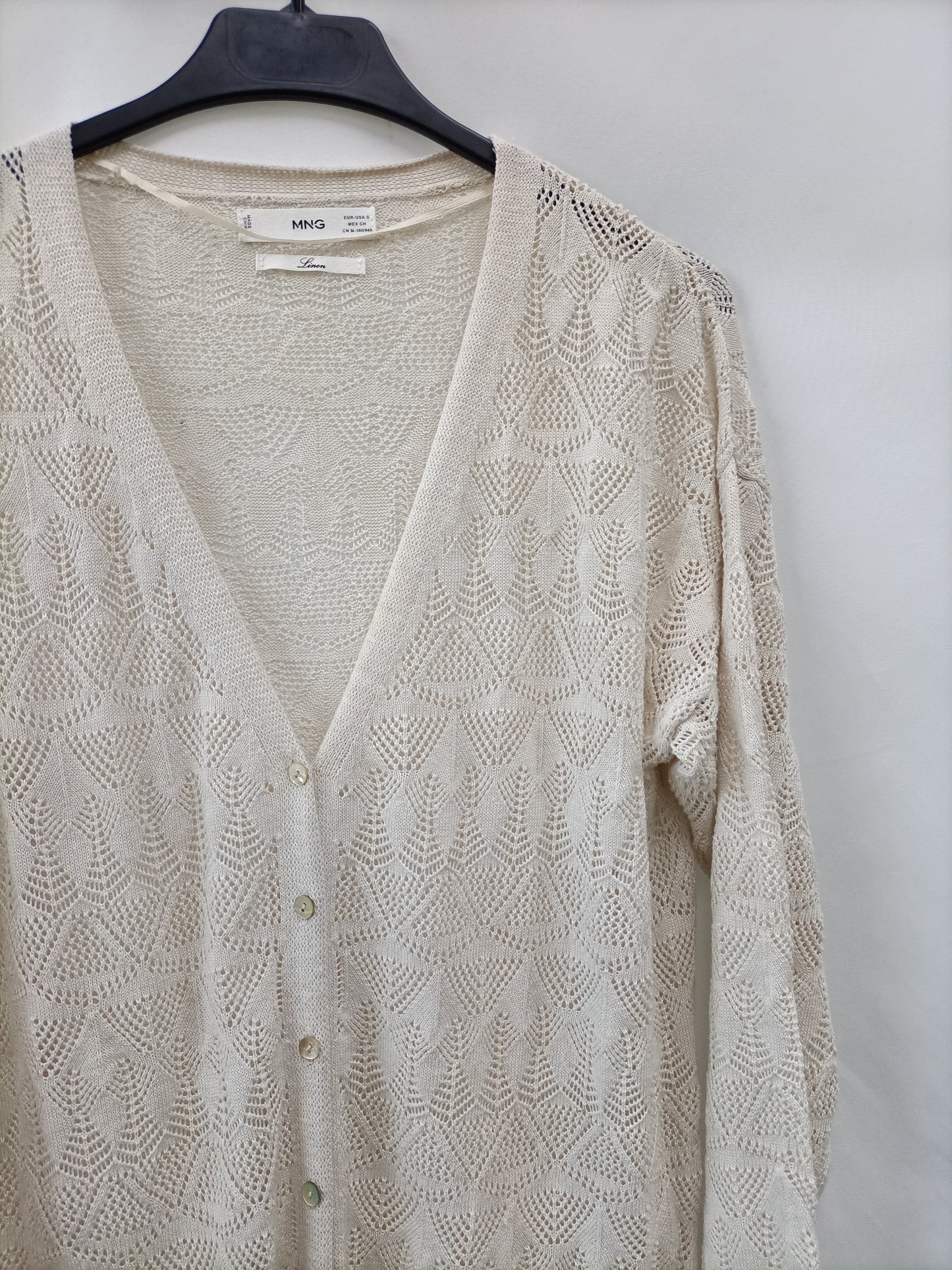 MANGO. Die-cut linen dress/jacket TS