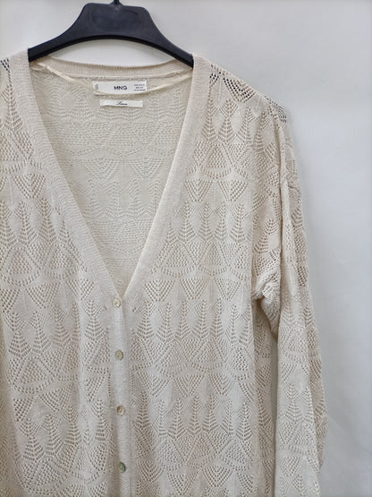 MANGO. Die-cut linen dress/jacket TS