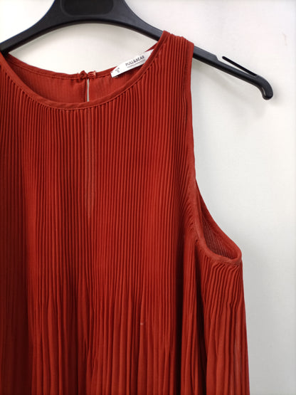 PULL&amp;BEAR.Tile pleated top Ts