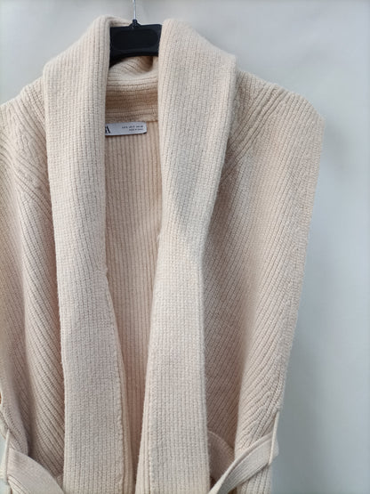 Market.ZARA.Chaleco punto beige T.s