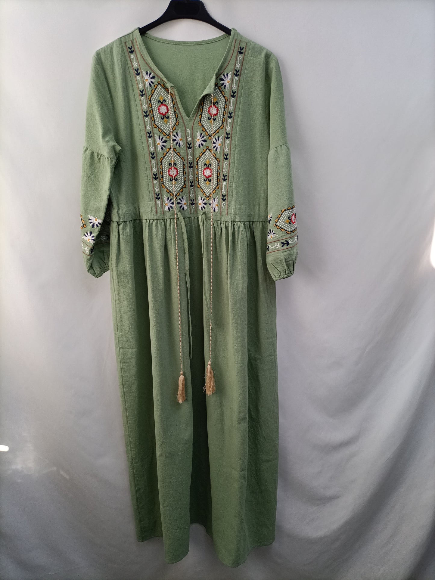 OTRAS.Vestido largo bordado TU (S)