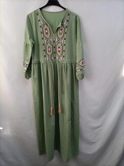 OTRAS.Vestido largo bordado TU (S)
