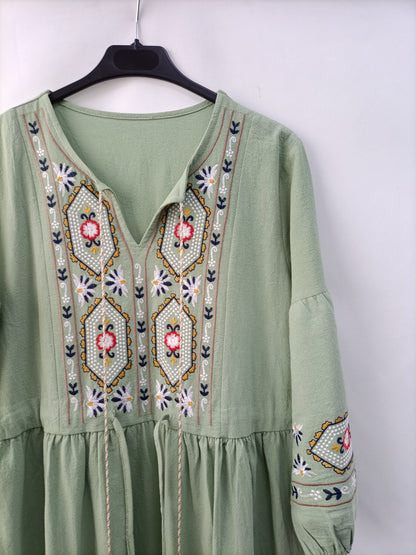 OTRAS.Vestido largo bordado TU (S)