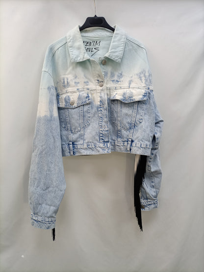 BERSHKA. Cazadora vaquera tie dye Tu(s/m) tara