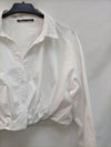 ZARA. Camisa blanca crop T.m