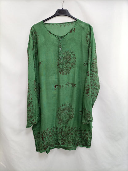 OTRAS. Blusón verde hippie T.s/m
